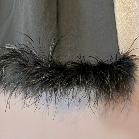 Crystal Sky feather hem little black dress - Picture 4 of 5